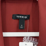 women Torrid NWT Belted Trench Topper Rust Brown Woven Top 0/L