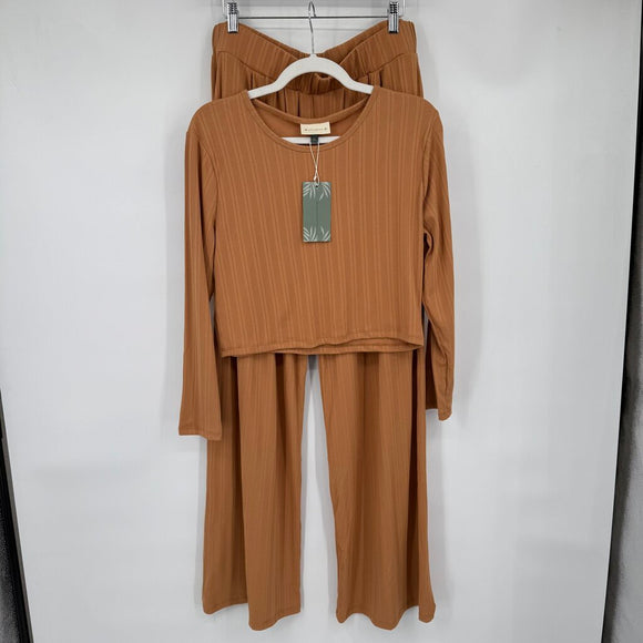 women Alredine NWT Two Piece Ribbed Set Marmalade Orange Jumpsuit/Romper XL