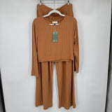 women Alredine NWT Two Piece Ribbed Set Marmalade Orange Jumpsuit/Romper XL