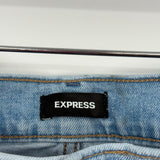 women Express Super High Rise Distressed Mom Jean Blue Jeans 12