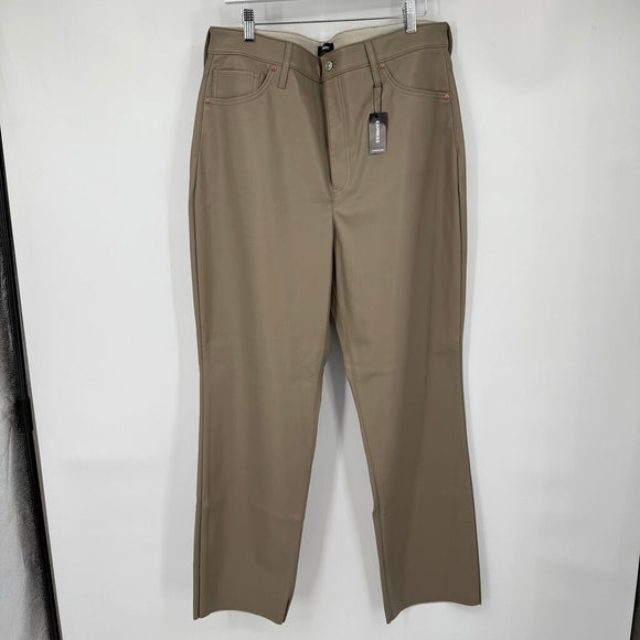 women Express NWT Vegan Leather Taupe Pants 16