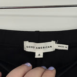women Good American High Rise Wide Leg Black Pants 4