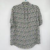 men J. Crew Daisy Print Linen Blue Woven Top L