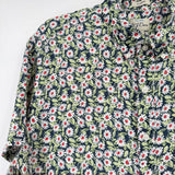 men J. Crew Daisy Print Linen Blue Woven Top L