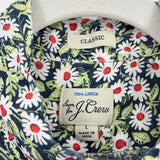 men J. Crew Daisy Print Linen Blue Woven Top L