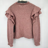 women Broadway 38 NWT Ruffle Pink Sweater M