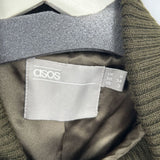 women ASOS Faux Fur Bomber Dark Olive Green Jacket 2