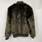 women ASOS Faux Fur Bomber Dark Olive Green Jacket 2