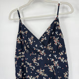 women Abercrombie & Fitch Floral Maxi Sundress Navy Blue Dress XL