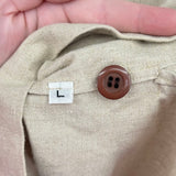 men Al's Attire Top Stitched Linen Safari Khaki Woven Top L