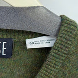 men TSE Cashmere V-Neck Green Sweater M