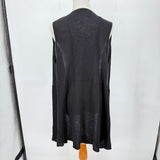 women Eileen Fisher 100% Wool Vest Black Sweater OS
