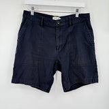 men Taylor Stitch Cotton Twill Navy Blue Shorts 32