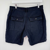 men Taylor Stitch Cotton Twill Navy Blue Shorts 32