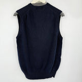 men Polo by Ralph Lauren Vintage 90s Linen/Cotton Vest Navy Blue Sweater S