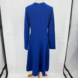 women Akris Punto Long Sleeve Wool Fit-&-Flare MSRP $1,190 Electric Blue Dress 16