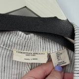 women Christian Siriano Pencil Stripe Linen Blazer White and Black Jacket L