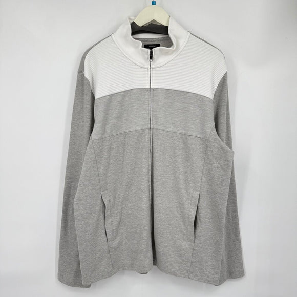 men Alfani NWT Casual Knit Gray & White Jacket XL