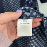 women Covington Print Cotton Robe Navy Blue Intimates/Sleepwear OS