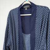 women Covington Print Cotton Robe Navy Blue Intimates/Sleepwear OS