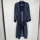 women Covington Print Cotton Robe Navy Blue Intimates/Sleepwear OS