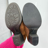 women Born Mendocino Distressed Suede Ankle Bootie Brown Shoes 8