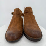 women Born Mendocino Distressed Suede Ankle Bootie Brown Shoes 8