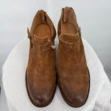 women Born Mendocino Distressed Suede Ankle Bootie Brown Shoes 8