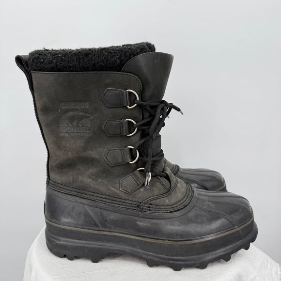 men Sorel Caribou Duck Boots Black Shoes 9