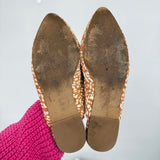 women Madewell Skimmer Mule Mini Leopard Calf Hair Tan and Cream Shoes 6