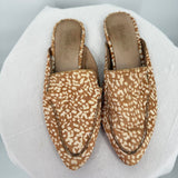 women Madewell Skimmer Mule Mini Leopard Calf Hair Tan and Cream Shoes 6