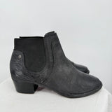 women Giani Bernini Palma Leather Pull-On Ankle Boot Black Shoes 8.5