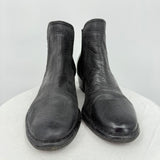 women Giani Bernini Palma Leather Pull-On Ankle Boot Black Shoes 8.5