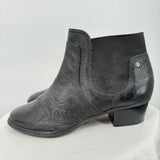 women Giani Bernini Palma Leather Pull-On Ankle Boot Black Shoes 8.5