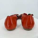 women Seychelles Into Thin Air Leather Huarache Flat Sandals Orange Shoes 7