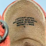 women Seychelles Into Thin Air Leather Huarache Flat Sandals Orange Shoes 7