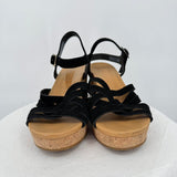 women Ugg Suede Wedge Sandals Black Shoes 10