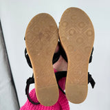 women Ugg Suede Wedge Sandals Black Shoes 10