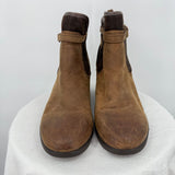 women Ugg Emalie Wedge Leather Boots Brown Shoes 12
