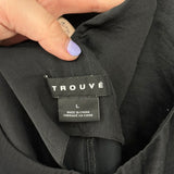 women Trouve Silky Sleeveless Black Dress L