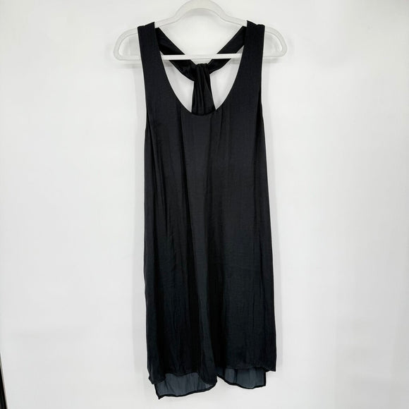 women Trouve Silky Sleeveless Black Dress L