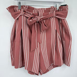 women Torrid NWT Stripe Tie Front Rose Shorts 12