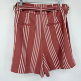 women Torrid NWT Stripe Tie Front Rose Shorts 12