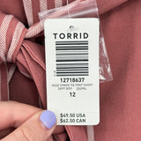 women Torrid NWT Stripe Tie Front Rose Shorts 12