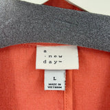 women A New Day Linen Blend Lapel Collar Salmon Jacket L