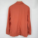 women A New Day Linen Blend Lapel Collar Salmon Jacket L