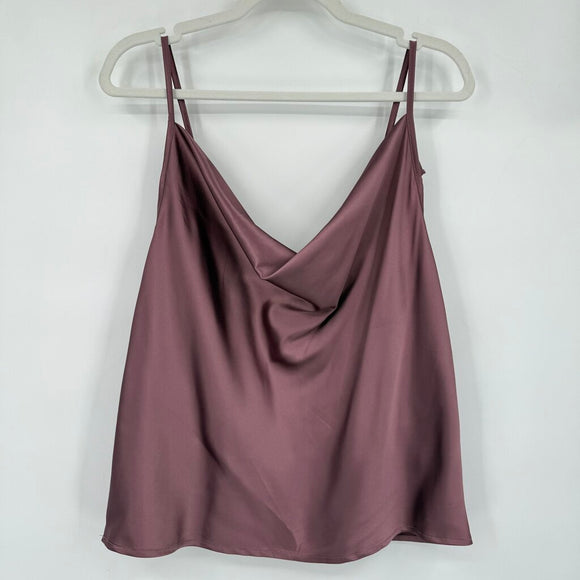 women Simplee NWT Cowl Neck Tank Purple Woven Top XXL