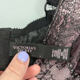 women Victoria's Secret Very Sexy Unlined Plunge Black Pink Intimates/Sleepwear 38D