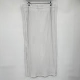 women Universal Thread Ribbed Knit Maxi White Skirt L