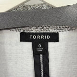 women Torrid Lapel Collar Knit Blazer Heathered Gray Jacket 0/L